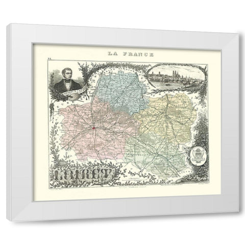 Loiret Region France - Migeon 1869 White Modern Wood Framed Art Print by Migeon