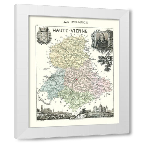 Haute Vienne France - Migeon 1869 White Modern Wood Framed Art Print by Migeon