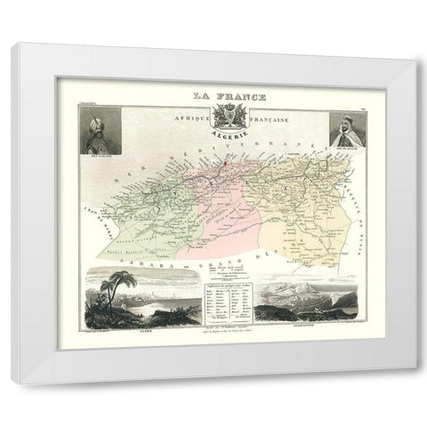 Mediterranean Algeria - Migeon 1869 White Modern Wood Framed Art Print by Migeon