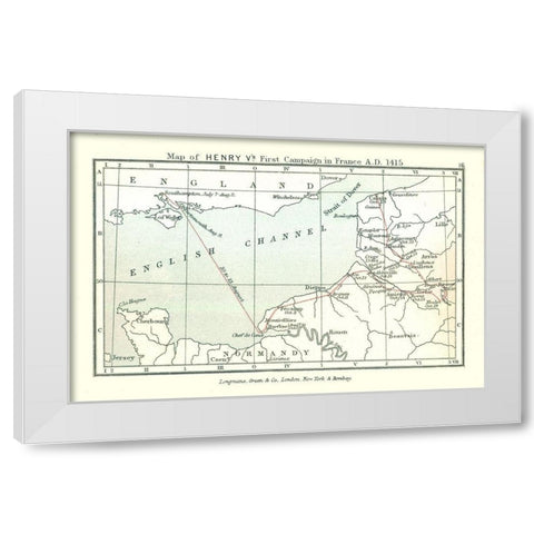 Henry Vs French Campaign 1415 France White Modern Wood Framed Art Print by Gardiner