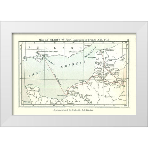 Henry Vs French Campaign 1415 France White Modern Wood Framed Art Print by Gardiner