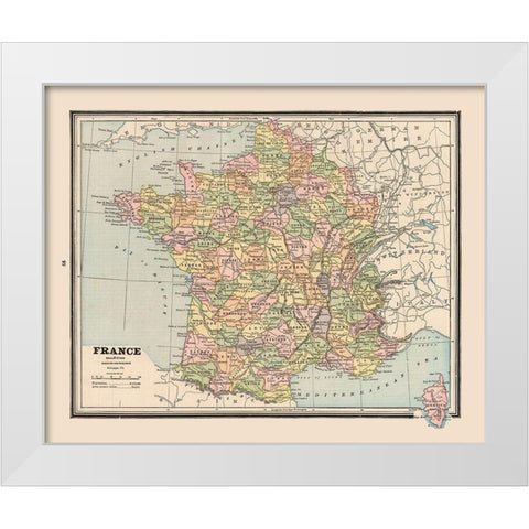 France - Cram 1888 White Modern Wood Framed Art Print by Cram