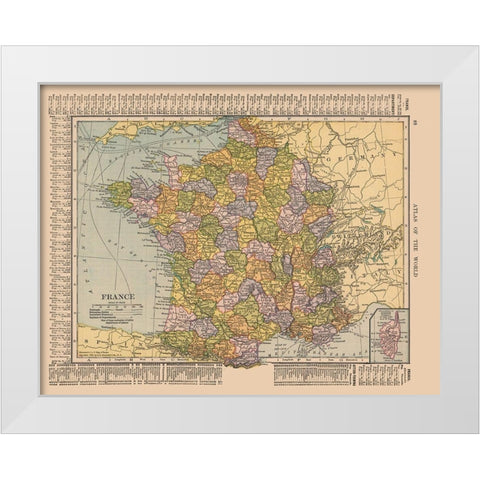 France - Hammond 1910 White Modern Wood Framed Art Print by Hammond