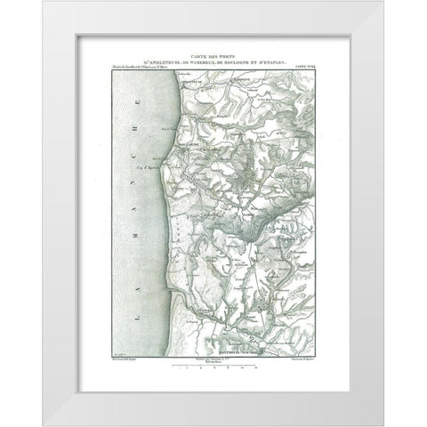 Ambleteuse Boulogne Wimereux France - Thiers 1866 White Modern Wood Framed Art Print by Thiers