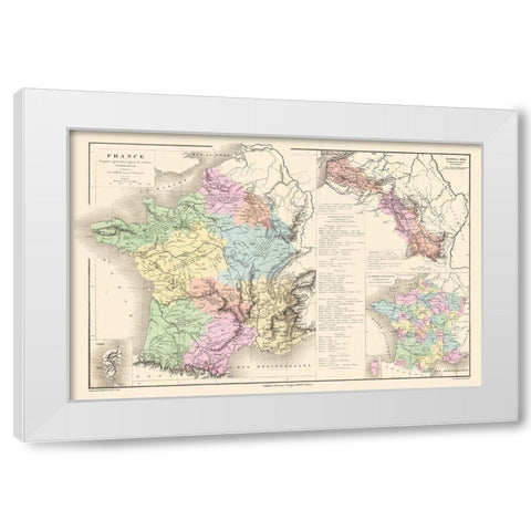 France - Drioux 1882 White Modern Wood Framed Art Print by Drioux