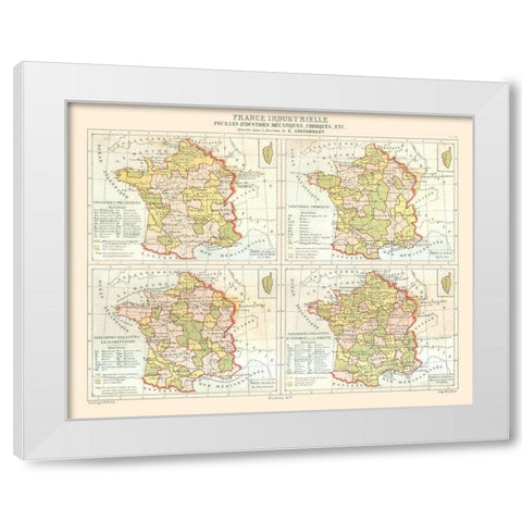 Industries France - Cortambert 1880 White Modern Wood Framed Art Print by Cortambert