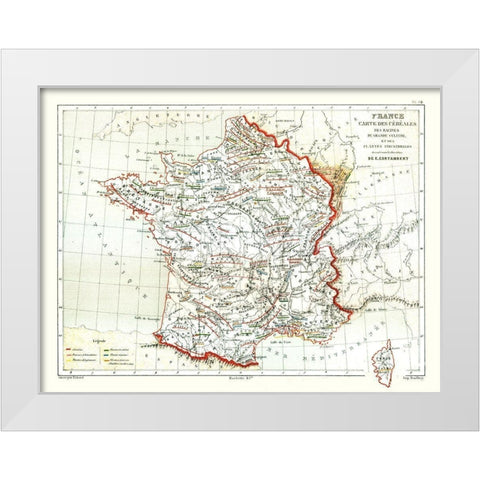 Agriculture Industry France - Cortambert 1880 White Modern Wood Framed Art Print by Cortambert