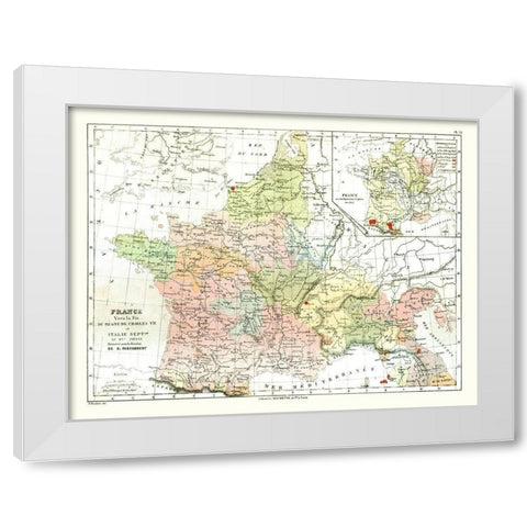 Charles VII France - Cortambert 1880 White Modern Wood Framed Art Print by Cortambert