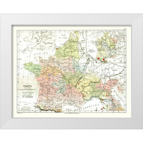 Charles VII France - Cortambert 1880 White Modern Wood Framed Art Print by Cortambert