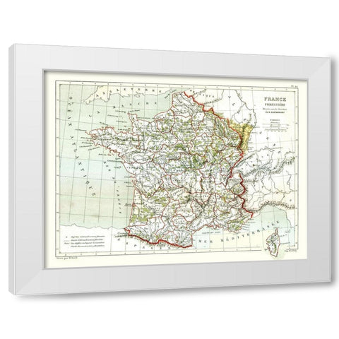 Forrestry France - Cortambert 1880 White Modern Wood Framed Art Print by Cortambert