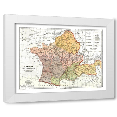 Gaul Empires France - Cortambert 1880 White Modern Wood Framed Art Print by Cortambert