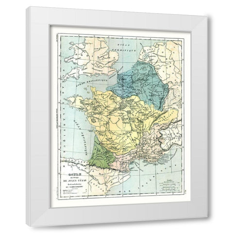 Gaul Julius Caesar France - Cortambert 1880 White Modern Wood Framed Art Print by Cortambert