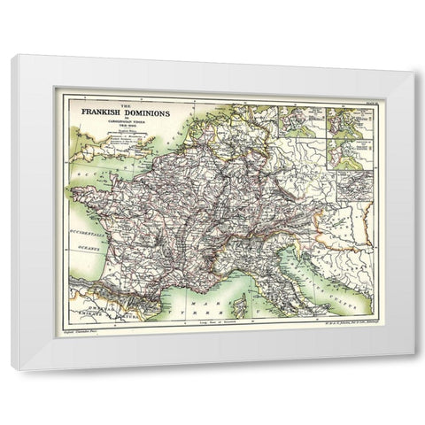 Frankish Dominions Carolingian 768-900 France White Modern Wood Framed Art Print by Poole