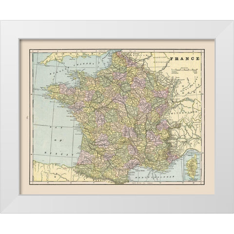 France - Cram 1892 White Modern Wood Framed Art Print by Cram