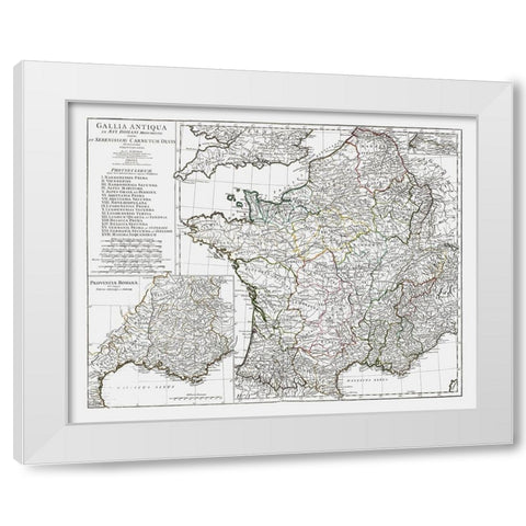 Ancient France - DAnville 1799 White Modern Wood Framed Art Print by D''Anville