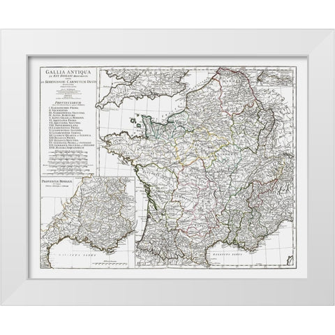 Ancient France - DAnville 1799 White Modern Wood Framed Art Print by D''Anville