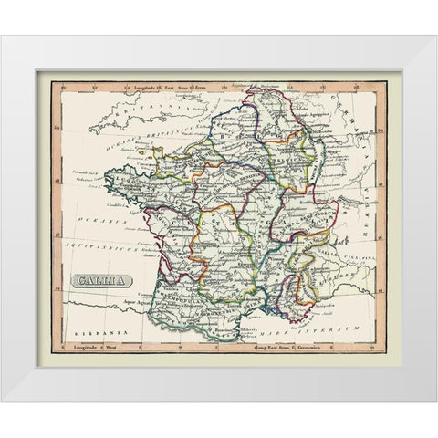 Ancient France - Fenner 1830 White Modern Wood Framed Art Print by Fenner