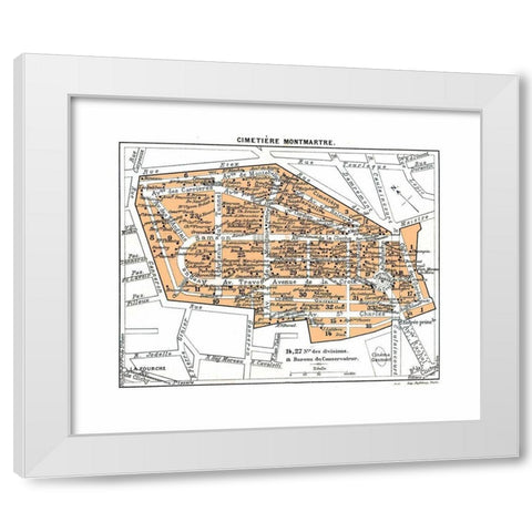 Montmartre Cemetery Paris France - Blue Guides White Modern Wood Framed Art Print by Blue Guides