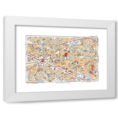 Northwestern Paris France - Blue Guides 1921 White Modern Wood Framed Art Print by Blue Guides