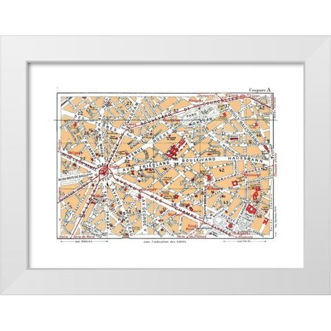 Northwestern Paris France - Blue Guides 1921 White Modern Wood Framed Art Print by Blue Guides