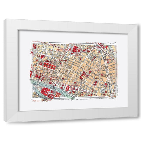 Ile de la Cite Paris France - Blue Guides 1921 White Modern Wood Framed Art Print by Blue Guides