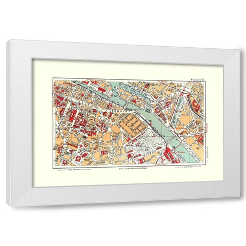Jardin des Plantes Paris France - Blue Guides 1921 White Modern Wood Framed Art Print by Blue Guides