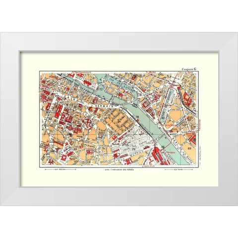 Jardin des Plantes Paris France - Blue Guides 1921 White Modern Wood Framed Art Print by Blue Guides