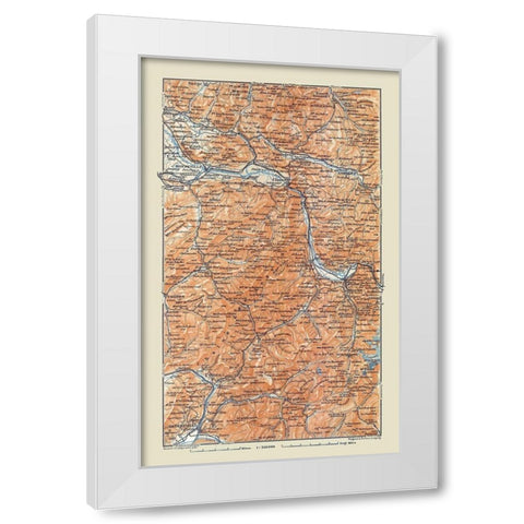 Aravis Range France - Baedeker 1921 White Modern Wood Framed Art Print by Baedeker