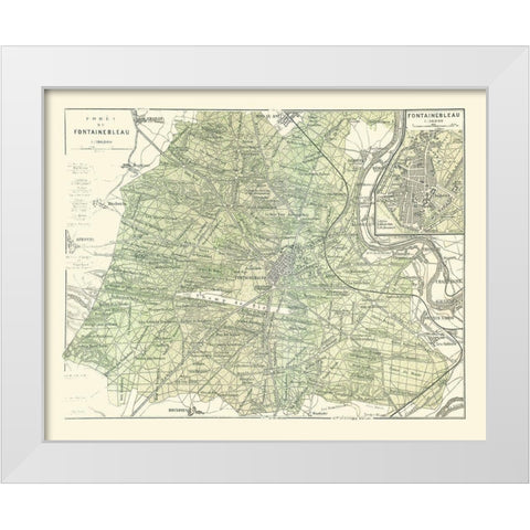 Fontainebleau Paris France - Baedeker 1911 White Modern Wood Framed Art Print by Baedeker