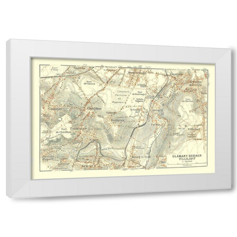 Town of Sceaux France - Baedeker 1911 White Modern Wood Framed Art Print by Baedeker