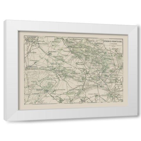 Saint Denis Pontoise Paris France - Baedeker 1911 White Modern Wood Framed Art Print by Baedeker