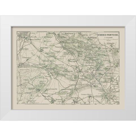 Saint Denis Pontoise Paris France - Baedeker 1911 White Modern Wood Framed Art Print by Baedeker