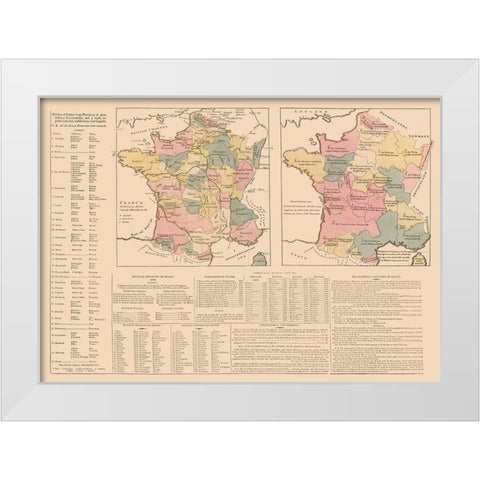 France - Le Sage 1801 White Modern Wood Framed Art Print by Le Sage