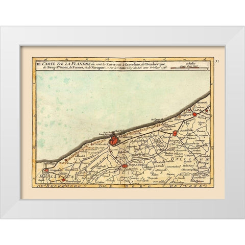 Gravelines Environs France - Robert 1748  White Modern Wood Framed Art Print by Robert