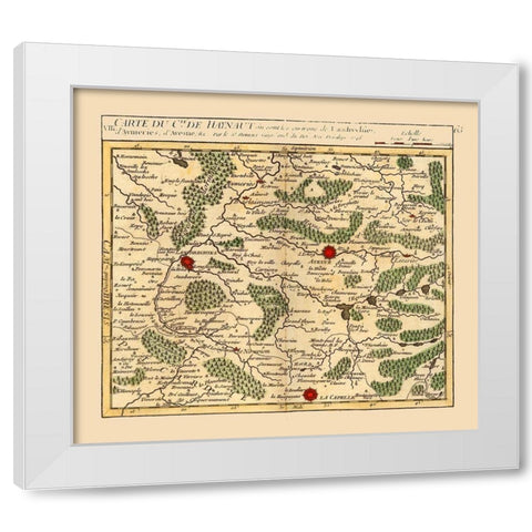 Landrecies France - Robert 1748  White Modern Wood Framed Art Print by Robert
