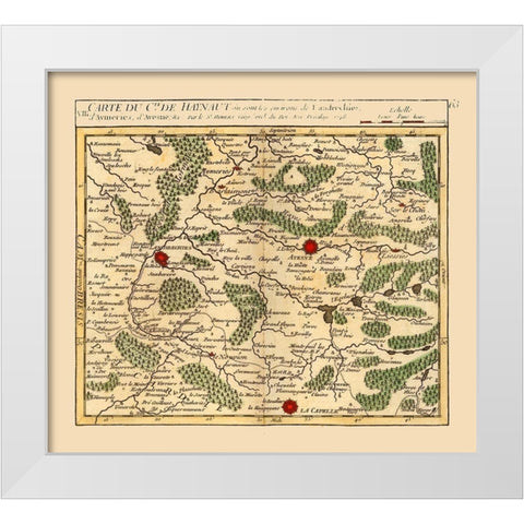 Landrecies France - Robert 1748  White Modern Wood Framed Art Print by Robert