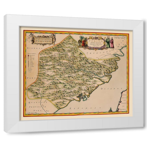 Fujian Province China - Blaeu 1655 White Modern Wood Framed Art Print by Blaeu
