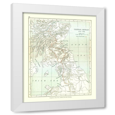 Central Britain 1715 - Gardiner 1902 White Modern Wood Framed Art Print by Gardiner