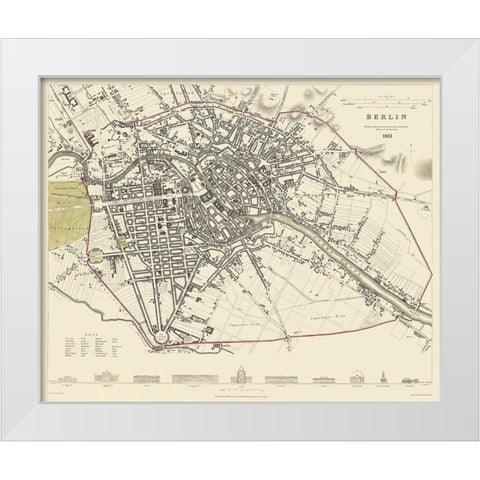 Berlin Germany - Baldwin 1833 White Modern Wood Framed Art Print by Baldwin