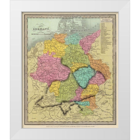 Germany - Burr 1834 White Modern Wood Framed Art Print by Burr