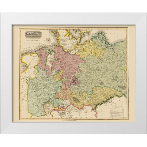 North of the Mayne Germany - Thomson 1827 White Modern Wood Framed Art Print by Thomson