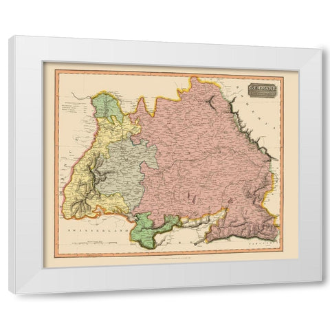 South of the Mayne Germany - Thomson 1816 White Modern Wood Framed Art Print by Thomson