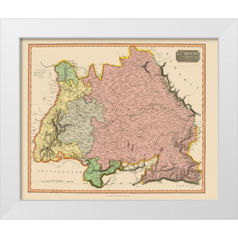 South of the Mayne Germany - Thomson 1816 White Modern Wood Framed Art Print by Thomson