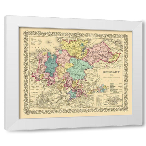 Germany 1 - Colton 1855 White Modern Wood Framed Art Print by Colton