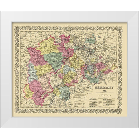 Germany 2 - Colton 1855 White Modern Wood Framed Art Print by Colton