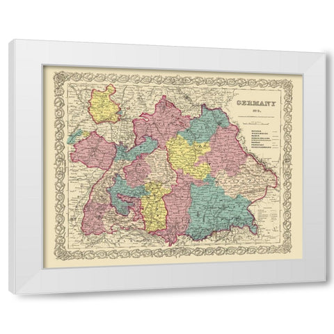 Germany 3 - Colton 1855 White Modern Wood Framed Art Print by Colton