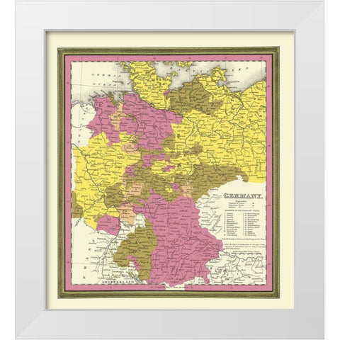 Germany - Tanner 1836 White Modern Wood Framed Art Print by Tanner