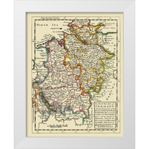 Northwest Germany - Bowles 1883 White Modern Wood Framed Art Print by Bowles
