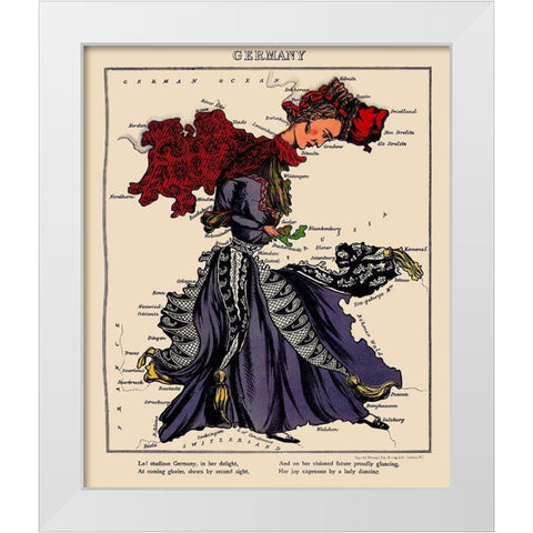 Germany - Lancaster 1869 White Modern Wood Framed Art Print by Lancaster