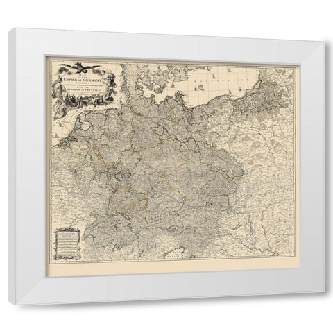 Germany Empire - Delarochette 1782 White Modern Wood Framed Art Print by Delarochette